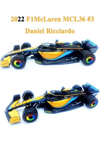 Bburago 1:43 2022 F1MCLAREN MCL36 #3 Daniel Ricciardo 1/43 MCL36 #3 Formula 1 Döküm Alaşım Lüks Koleksiyon Oyuncak Araba Modeli (Standart MCL36 #3) (Yurt Dışından)