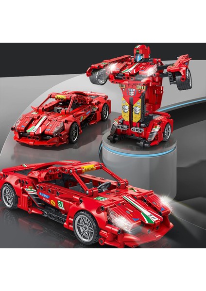 Yarış Arabaları Yapı Taşları Seti, 2'si 1 Arada Yapı Tuğlaları Robot Yapı Oyuncakları, Çocuk Yaşı 6+ ve Yetişkinler Için Spor Araba Modeli Hediyeleri (Kırmızı) (Yurt Dışından) fiyatları