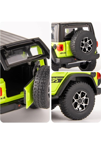 1/32 Wrangler Alaşımlı Döküm Geri Çekme Model Araba Koleksiyon Hediyesi ile Işık ve Ses Oyuncak Araç Için Uyumlu Çocuk Erkek Kız Bebek Noel Doğum Günü Hediyesi Yeşil (Yurt Dışından) fırsatları