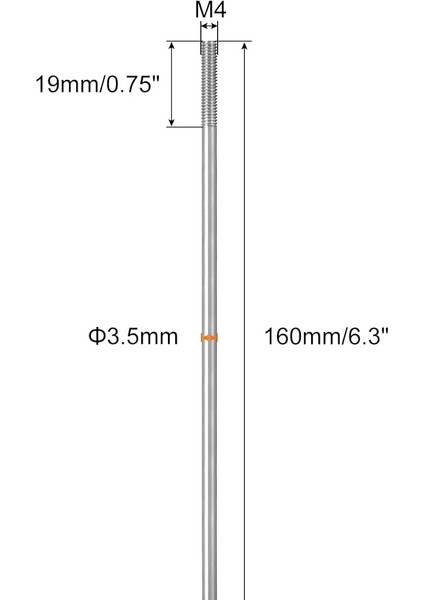 304 Paslanmaz Çelik Itme Çubuğu Konektörü Çift Uçlu Dişli Çubuk Dıy Rc Araba, Tekne, Araba, Uçak, Helikopter Modeli ve Dıy Malzeme, M4X160MM, 2'li Paket (Yurt Dışından)