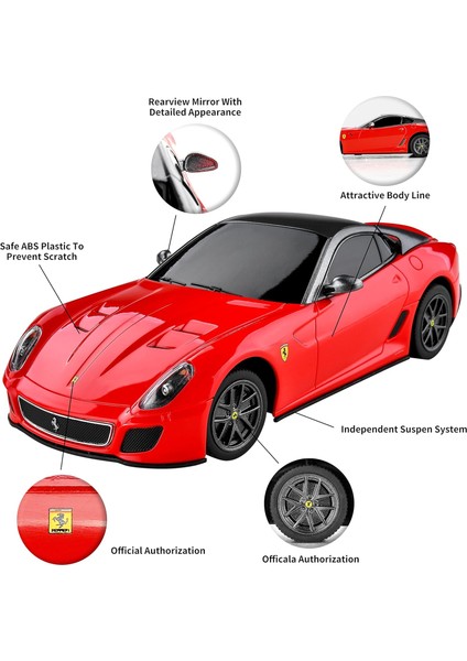 Ferrari 599 Gto Uzaktan Kumandalı Araba -1:24 Ölçekli Resmi Lisanslı Rc Araba Spor Yarış Arabası Çocuklar, Yetişkinler, Kızlar ve Erkekler Için Ferrari Oyuncak Model Araç (46400 Kı (Yurt Dışından) modelleri