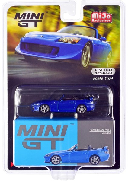 S2000 (Ap2) Type S Convertible Rhd (Sağdan Direksiyonlu) Apex Blue Ltd Ed - 3000 Adet Dünya Çapında 1/64 Pres Döküm Model Araba, True Scale Minyatürler MGT00376 (Yurt Dışından)