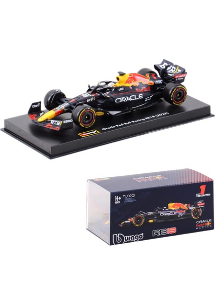 Bburago 1:43 Yeni 2022 F1 Red Bull Racing RB18 1 # Verstappen 11 # Perez Özel Boya Formula 1 Alaşım Süper Oyuncak Araba Modeli (RB18 #1 W/akrilik Kutu) (Yurt Dışından)