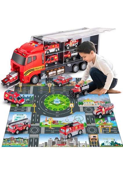 4 5 6 Yaş Erkek Çocuklar Için Yürümeye Başlayan Oyuncaklar, Döküm, Alaşım Metal Acil Yangın Kurtarma Aracı Taşıma Araba / Kamyon Oyuncak Seti, 3-9 Yaş Çocuklar Için Oyun Minderli K (Yurt Dışından) fiyatları