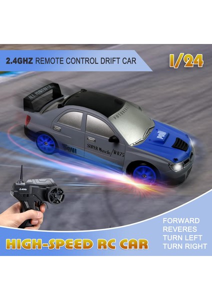 Uzaktan Kumandalı Araba Rc Drift Araba 2.4ghz 1:24 Ölçekli 4WD 15KM/H Yüksek Hızlı Model Araç LED Işıklı Sürüklenen Lastik Yarışı Spor Oyuncak Araba Yetişkinler Için Erkek Kız Çocu (Yurt Dışından) modelleri
