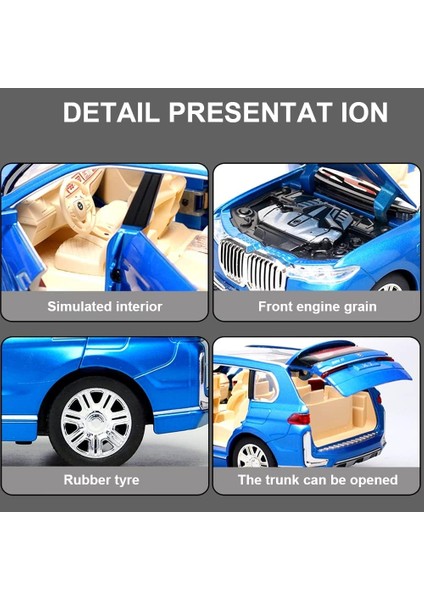 1/24 Bmw X7 Suv Model Araba Oyuncak Döküm Oyuncak Arabalar, Çinko Alaşımı Ses ve Işık ile Geri Çekin Oyuncak Araba Çocuklar Için Erkek Kız Hediyesi, Doğum Günü Hediyeleri, Koleksiy (Yurt Dışından) fırsatları