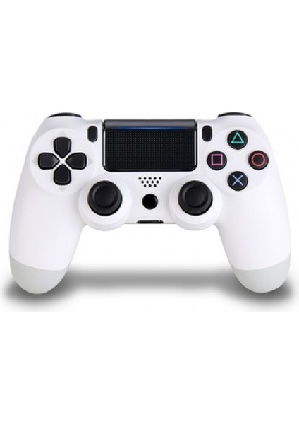 Hafif Dokunmatik Ekranlı Ps4 Kolu Altı Eksenli Titreşim Ps4 Kolu Bluetooth Kablosuz Oyun Kolu Beyaz (Yurt Dışından)