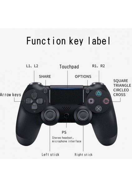 Hafif Dokunmatik Ekranlı Ps4 Kolu Altı Eksenli Titreşim Ps4 Kolu Bluetooth Kablosuz Oyun Kolu Beyaz (Yurt Dışından) modelleri