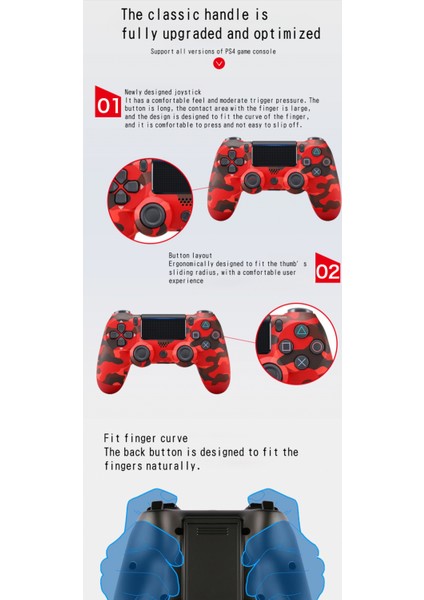 Hafif Dokunmatik Ekranlı Ps4 Kolu Altı Eksenli Titreşim Ps4 Kolu Bluetooth Kablosuz Oyun Kolu Beyaz (Yurt Dışından) fırsatları