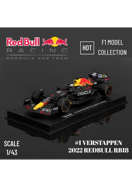 Bburago 1:43 Red Bull 2021 RB16B #33 RB18 Türkiye F1 Formula Araba Statik Döküm Araçlar Koleksiyon Model Yarış Arabası Oyuncaklar (RB18 #1 Akrilik Kutu) (Yurt Dışından)