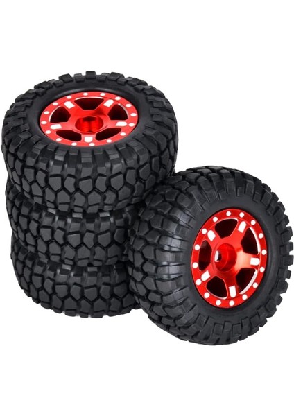 1.0 Beadlock Tekerlekler ve Lastikler 4 Adet Metal Tekerlek Göbeği Kauçuk Lastikler 1/24 Rc Model Araba Paletli Eksenel SCX24 AXI00006 AXI90081 AXI00002 AXI00001(KIRMIZI2) (Yurt Dışından)