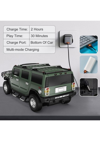 Hummer H2 Resmi Lisanslı 1:24 Ölçekli Uzaktan Kumandalı Araba, Yetişkinler Için Model Yarış Arabası Off Road Rc Arabalar, 3 Yaşındaki Erkek Çocuklar Için Eğitici Bebek ve Çocuk Oyu (Yurt Dışından) modelleri