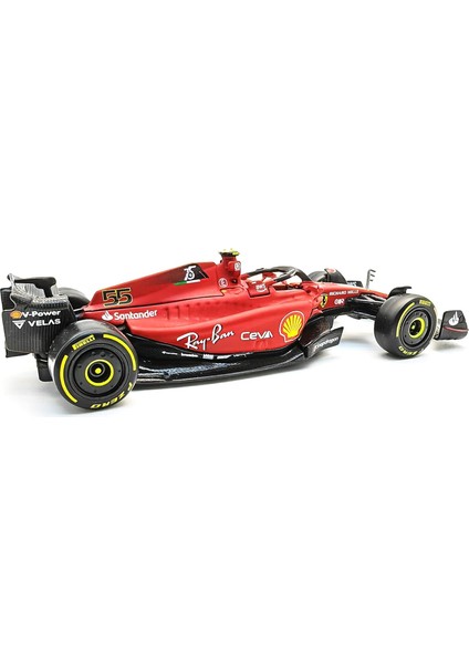Bburago 1/43 2022 F1-75 Scuderia Ferrari #16 Charles Leclerc F1-75 #55 Carlos Sainz Alaşım Lüks Araç Pres Döküm Arabalar Model Oyuncak Koleksiyonu Hediye (F1-75 #55) (Yurt Dışından)