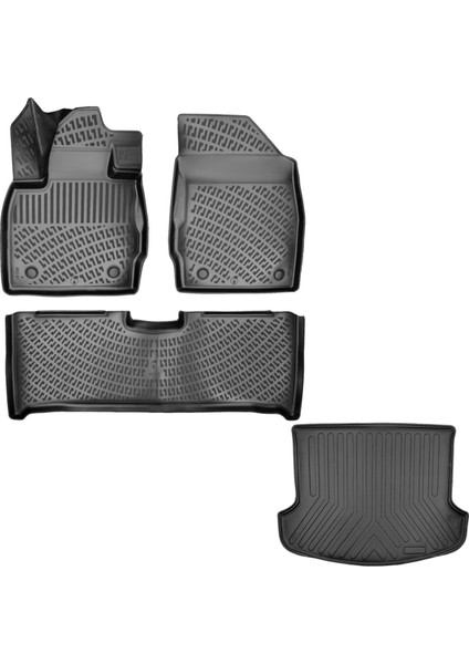 Skywell Et5 3D Havuzlu Paspas + 3D Bagaj Havuzu Paspası 2021 Sonrası Siyah Set - Caraks