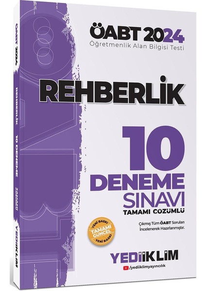 2024 ÖABT Rehberlik Öğretmenliği Tamamı Çözümlü 10 Deneme Sınavı