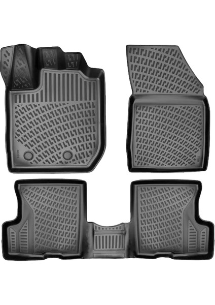 Dacia Duster 2WD 3D Paspas 3D Havuzlu Paspas Yeni Logolu 2023 Sonrası Siyah Renk - Friemats