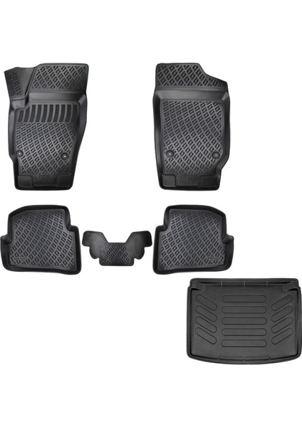Seat Ibiza 3D Havuzlu Paspas + 3D Bagaj Havuzu 2002 - 2008 Arası Araçlara Uyumlu Set - Rizline