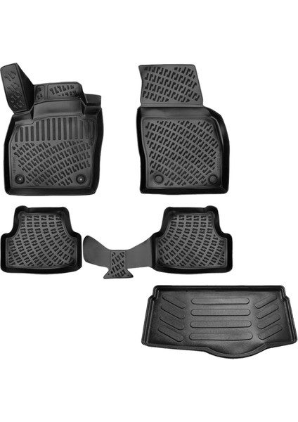 Seat Ibiza 3D Havuzlu Paspas + 3D Bagaj Havuzu Paspası 2017 Sonrası Set - Rizline Marka