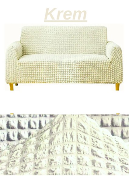 Bürümcük 3 Kişilik Koltuk Örtüsü Boydan Eteksiz Streç Esnek Lastikli Çekyat Kanepe Kılıfı