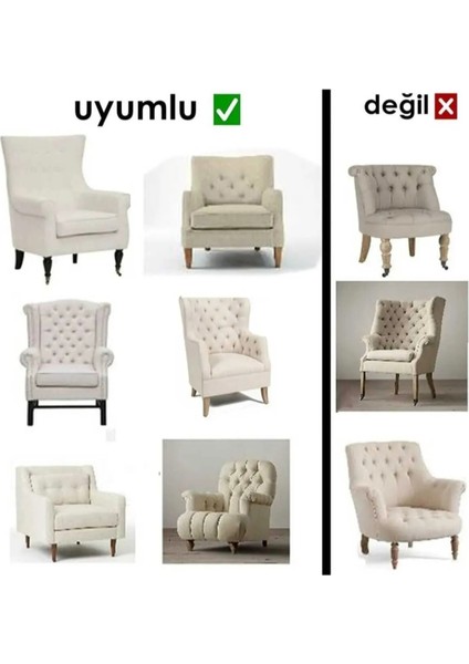 Bürümcük Tek Kişilik Koltuk Örtüsü. Eteksiz Streç Esnek Lastikli Berjer Kılıfı