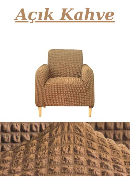 Bürümcük Tek Kişilik Koltuk Örtüsü. Eteksiz Streç Esnek Lastikli Berjer Kılıfı