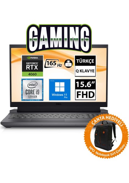 G15 5530 G155530016U15 I9-13900HX 32GB 1tbssd RTX4060 15.6" Fullhd W11P Taşınabilir BILGISAYAR-CNT016