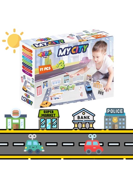 My City Otoyol Eğitici Puzzle Seti - 75 Parça
