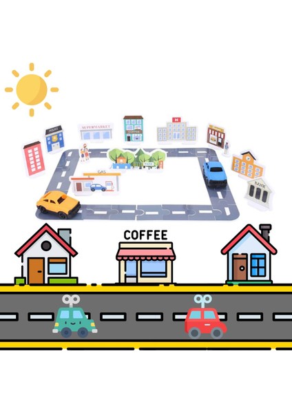 My City Otoyol Eğitici Puzzle Seti - 75 Parça