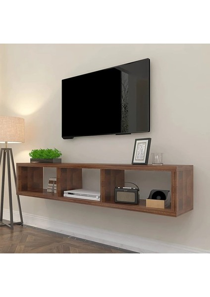 CEVIZ120 cm Tv Ünitesi Duvar Rafı Kitaplık Tv Sehpası Tv Stand