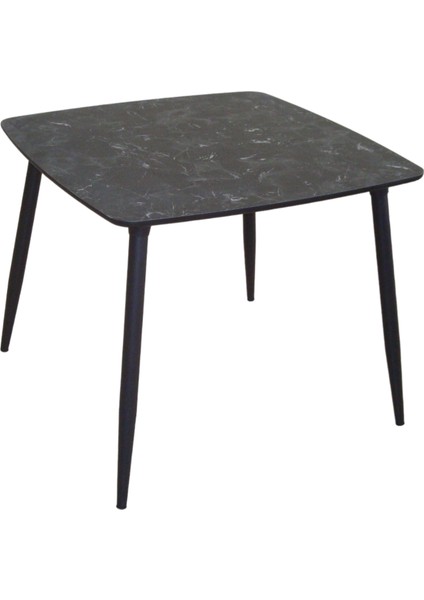 Yemek Masası Mutfak Masası 70x90 cm Metal Ayaklı Siyah Masa, 2 Adet Abant Metal Ayaklı Sandalye