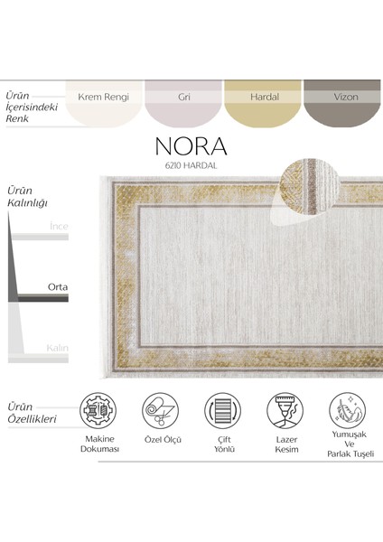 Nora 6210 Sarı Salon Halısı Kesme Halı Yolluk Koridor Halısı Makine Dokuma Yatak Odası Halısı fiyatları