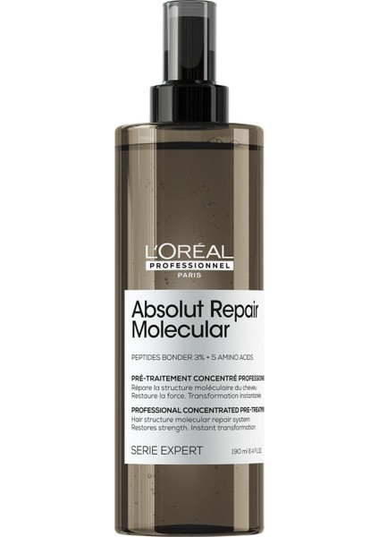 L'Oréal Professionnel Loreal Professionnel Serie Expert Absolut Repair Molecular Tüm Yıpranmış Saçlar Için Konsantre Ön Bakım 190 ml