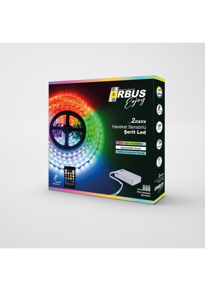 Hareket Sensörlü Şerit LED Rgb 2 Metre