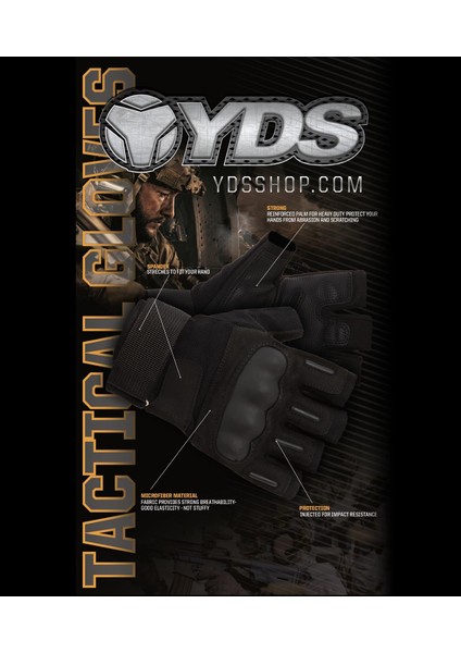 TACTICAL FINGERLESS ELDİVEN -SİYAH