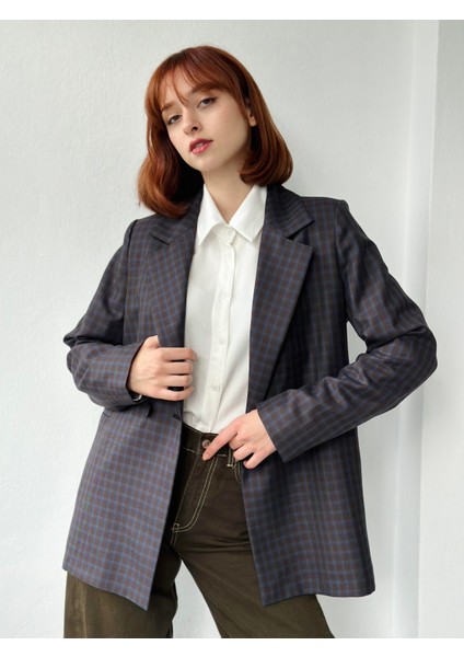 Iki Düğmeli Regular Astarlı Blazer Ceket Kadın Kahverengi