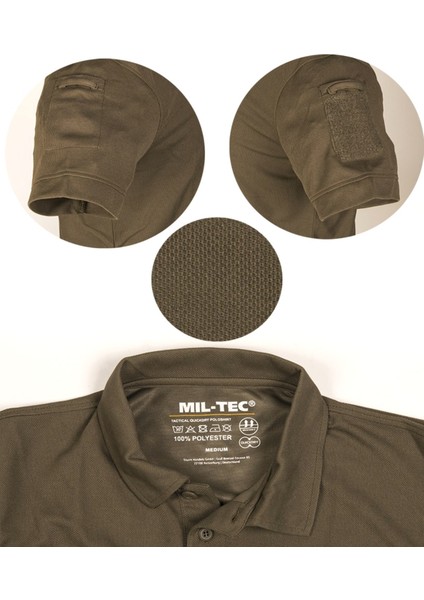 MIL-TEC POLO QUICK DRY T-SHIRT -SİYAH