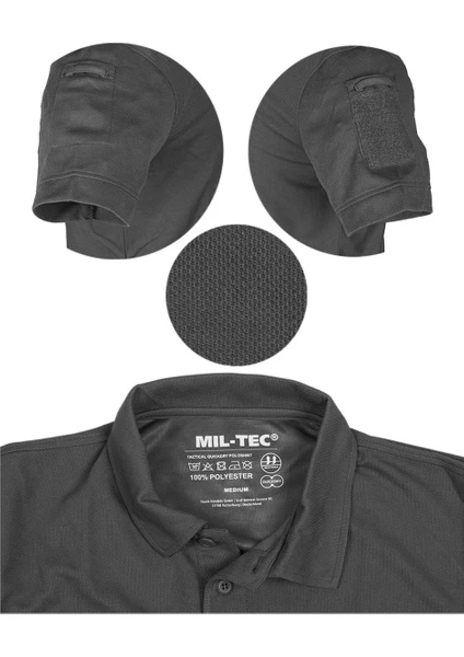 MIL-TEC POLO QUICK DRY T-SHIRT -GRİ