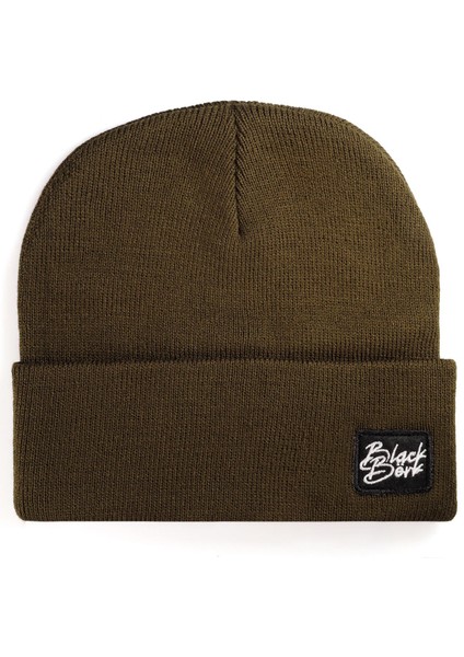 V1 Akrilik Never Give Up - 3 Kod Logolu Unisex Haki Bere (Beanie)