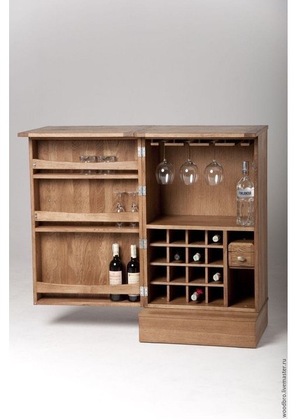 Ahşap Tek Kapaklı Mini Bar Dolabı