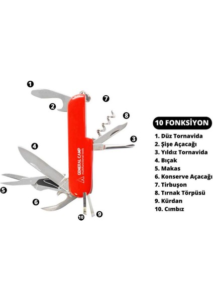 General Camp 10 Fonksiyonlu Cep Çakısı fiyatları