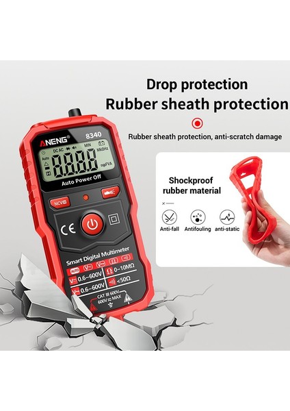 LCD Dijital Multimetre Otomatik Aralık Ampermetre Voltmetre Ac ve Dc Gerilim Test Cihazı Direnç Ölçer Devre Kontrol Cihazı Test Problu Buzzer Ncv Temassız Multitester (Yurt Dışından)