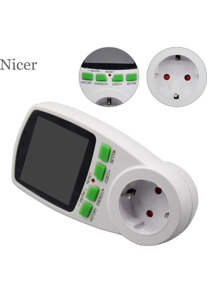 2200W Dijital LCD Wer Metre Wattmetre Soket Watt Kwh Watt-Saat Metre Ölçüm Soketi Wer Analizörü Grafik ile (Yurt Dışından)