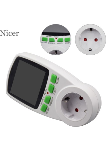 2200W Dijital LCD Wer Metre Wattmetre Soket Watt Kwh Watt-Saat Metre Ölçüm Soketi Wer Analizörü Grafik ile (Yurt Dışından) fiyatları