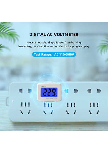 Yıeryı DM55-1 Test Cihazı Plug-In Voltmetre 110V-300V 220V Ac Dijital Voltmetre Ab Tak (Yurt Dışından)