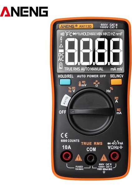 Büyük Ekran Dijital Multimetre 6000 Sayım Elektrik Ölçer Transistör Test Cihazı Sıcaklık Otomatik Değişen Ac/dc Gerilim Ölçer Ampermetre Direnç Ölçer Voltmetre (Yurt Dışından) indirimleri
