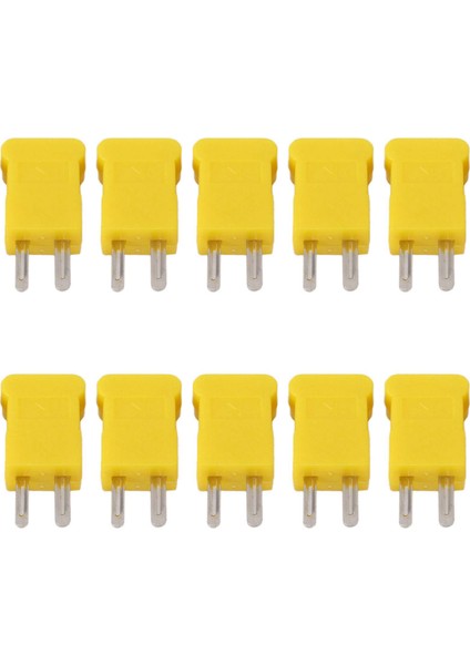 10 Adet Sarı Plastik Kasa Düz Erkek 2-Pin K Tipi Termokupl Tel Konnektörü (Yurt Dışından)