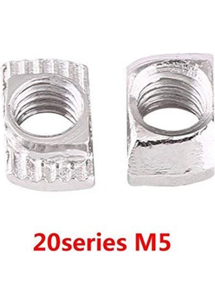 100 Adet M5 T-Yuvası Çekiç Kafalı Somun 2020 Serisi Alüminyum Profil Ekstrüzyon Yuvası Avrupa Standardı (M5 x 10 x 6mm) (Yurt Dışından)