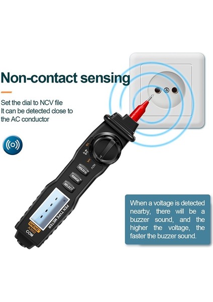 4000 Sayım Temassız Multimetre LCD Dijital Multimetre Ac/dc Gerilim Kapasite Diyot Metre Voltmetre Ampermetre Test Probu ile (Yurt Dışından) fırsatları