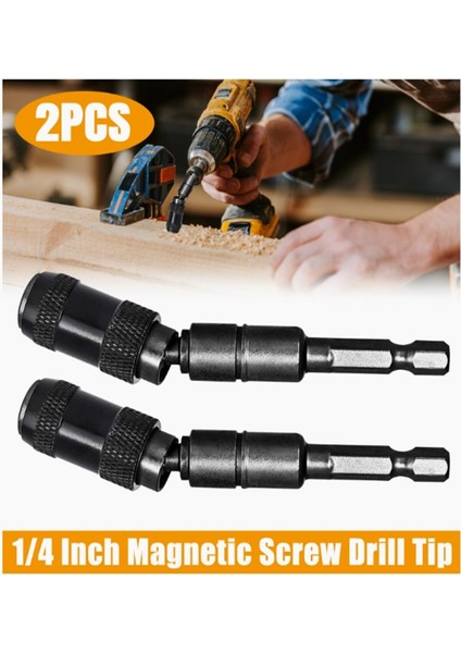 Le 2 Adet/4 Adet 1/4 Inç Shank Çelik Darbe Manyetik Döner Matkap Ucu Tutucu Manyetik Kilit ile (Yurt Dışından) fırsatları