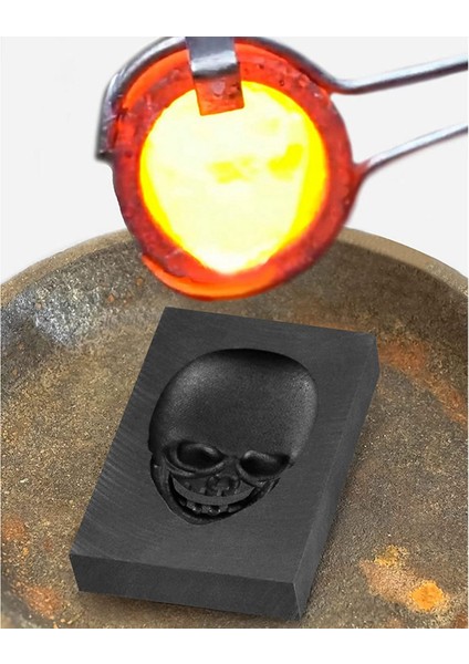 Arelene 2x Döküm Kalıbı, Kafatası Grafit Döküm Külçe Kalıp Eritme Döküm Rafineri Metal Alüminyum Bakır Için Pota Kalıbı (Yurt Dışından)